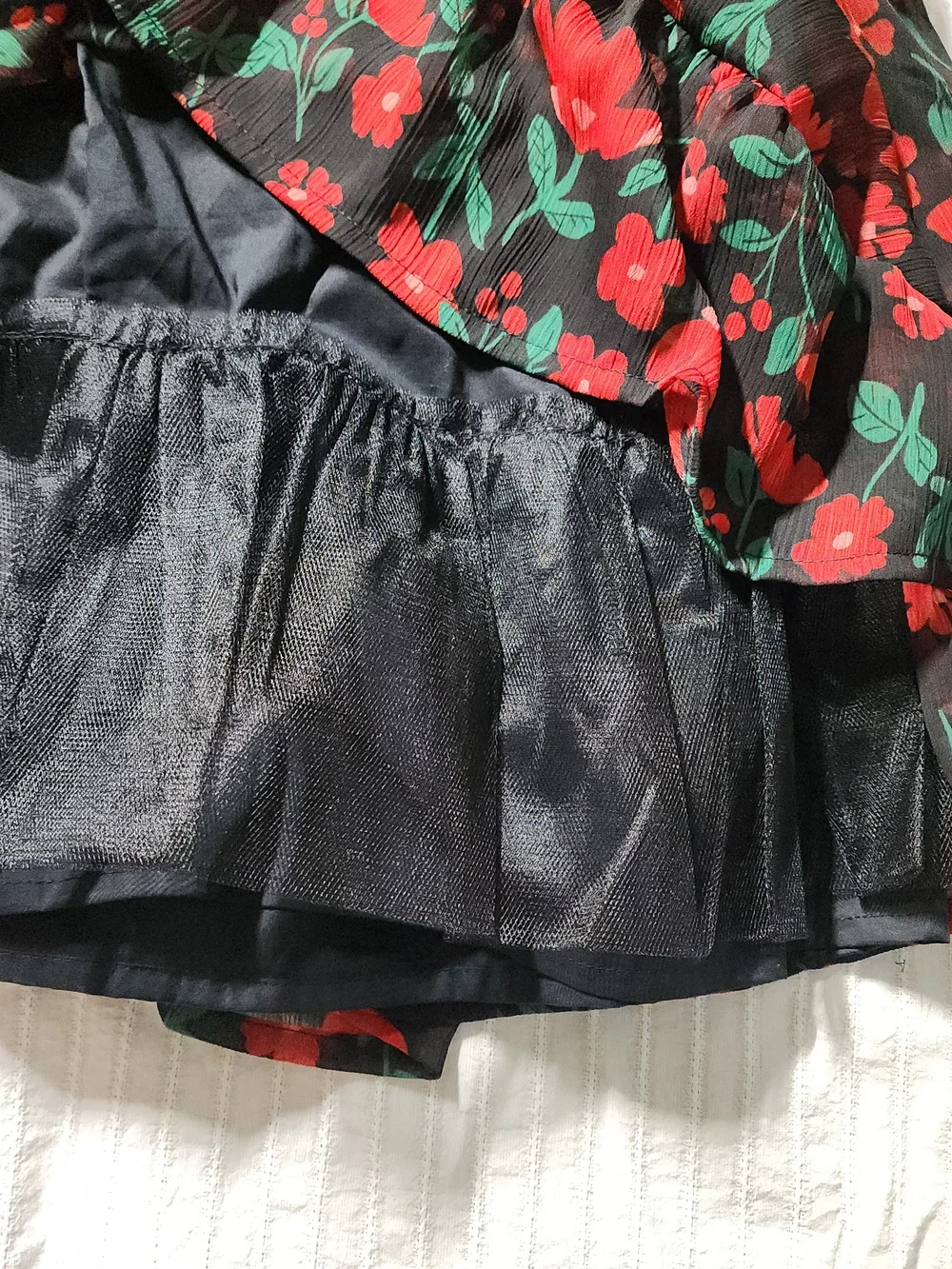 Carter's Red Floral Long-Sleeve Tiered Dress for Kids